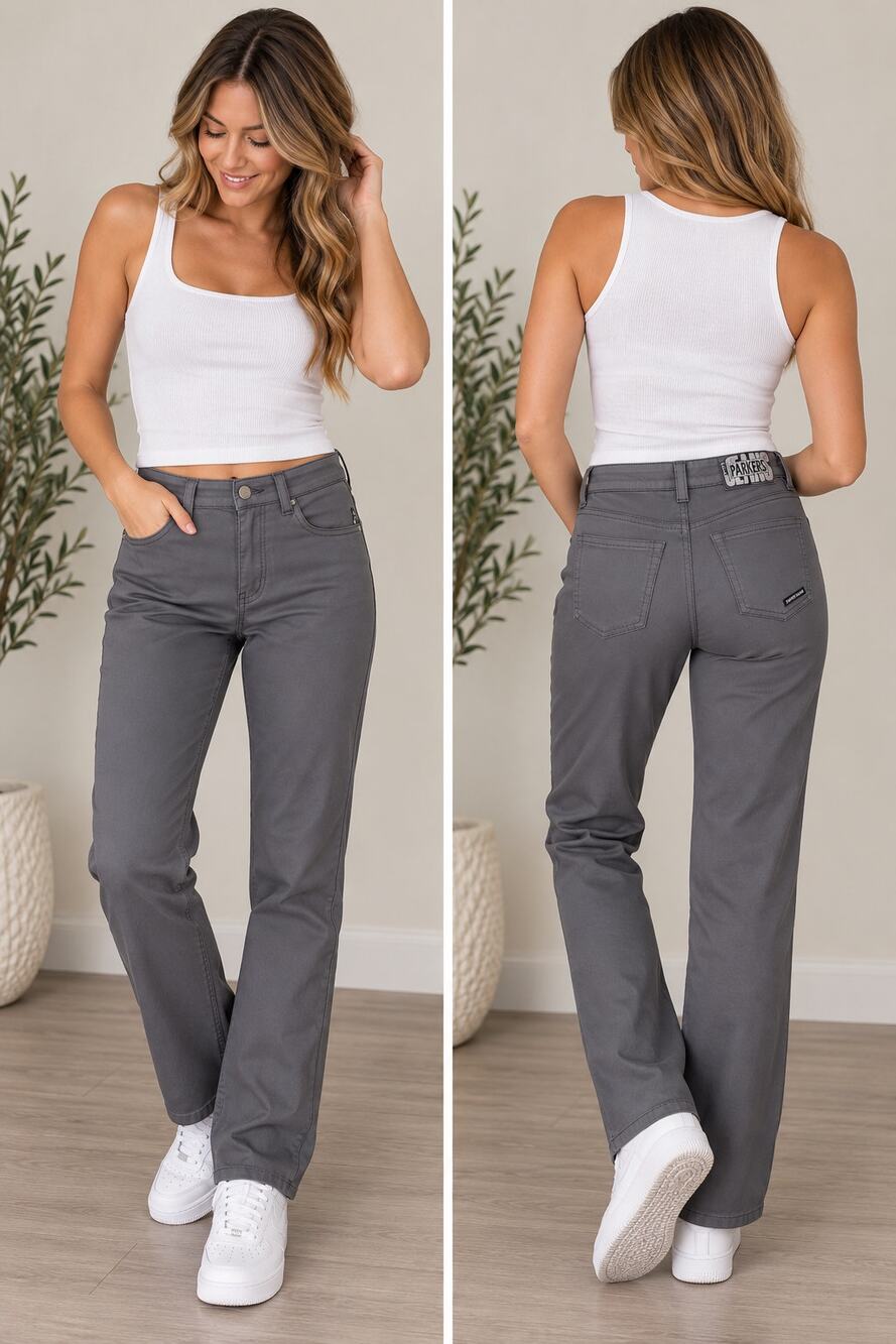 Parkers Jeans Gray Straight Leg Pants Size 11-12 Y2K Utility Pockets USA
